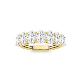 3Cttw Oval Shaped Lab Grown Diamond (F/VS) Seven Stone Band Ring in 14K Gold