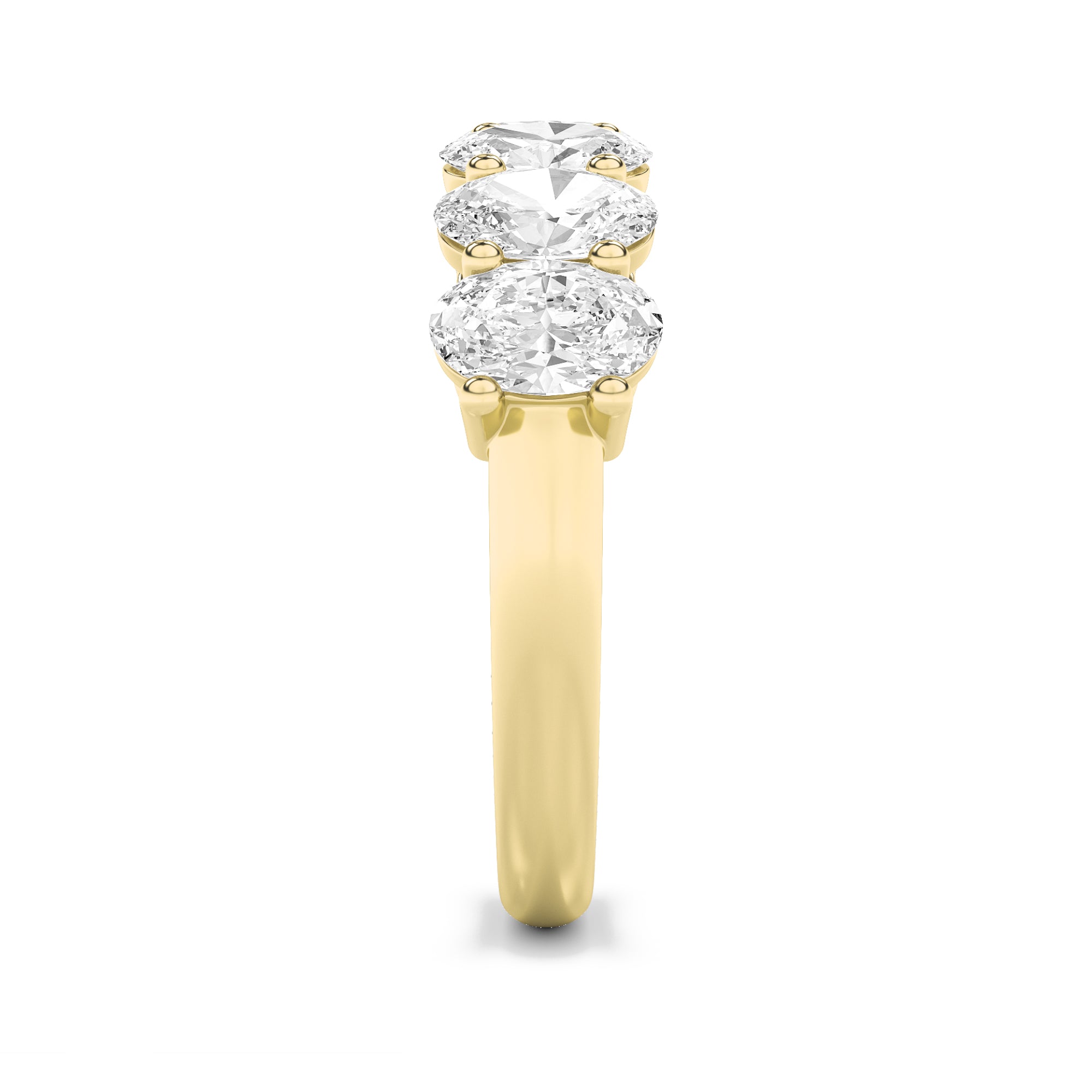 3Cttw Oval Shaped Lab Grown Diamond (F/VS) Seven Stone Band Ring in 14K Gold