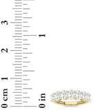 3Cttw Oval Shaped Lab Grown Diamond (F/VS) Seven Stone Band Ring in 14K Gold