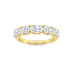 2Cttw Oval Shaped Lab Grown Diamond (F/VS) Five Stone Band Ring in 14K Gold