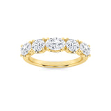 2Cttw Oval Shaped Lab Grown Diamond (F/VS) Five Stone Band Ring in 14K Gold