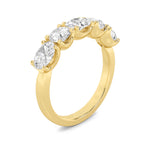 2Cttw Oval Shaped Lab Grown Diamond (F/VS) Five Stone Band Ring in 14K Gold