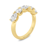 2Cttw Oval Shaped Lab Grown Diamond (F/VS) Five Stone Band Ring in 14K Gold