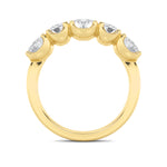 2Cttw Oval Shaped Lab Grown Diamond (F/VS) Five Stone Band Ring in 14K Gold
