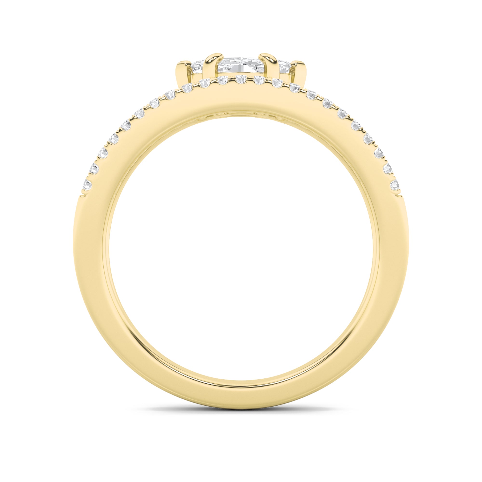 0.5Cttw Marquise Shaped Lab Grown Diamond (F/VS) Fashion Ring in 14K Gold