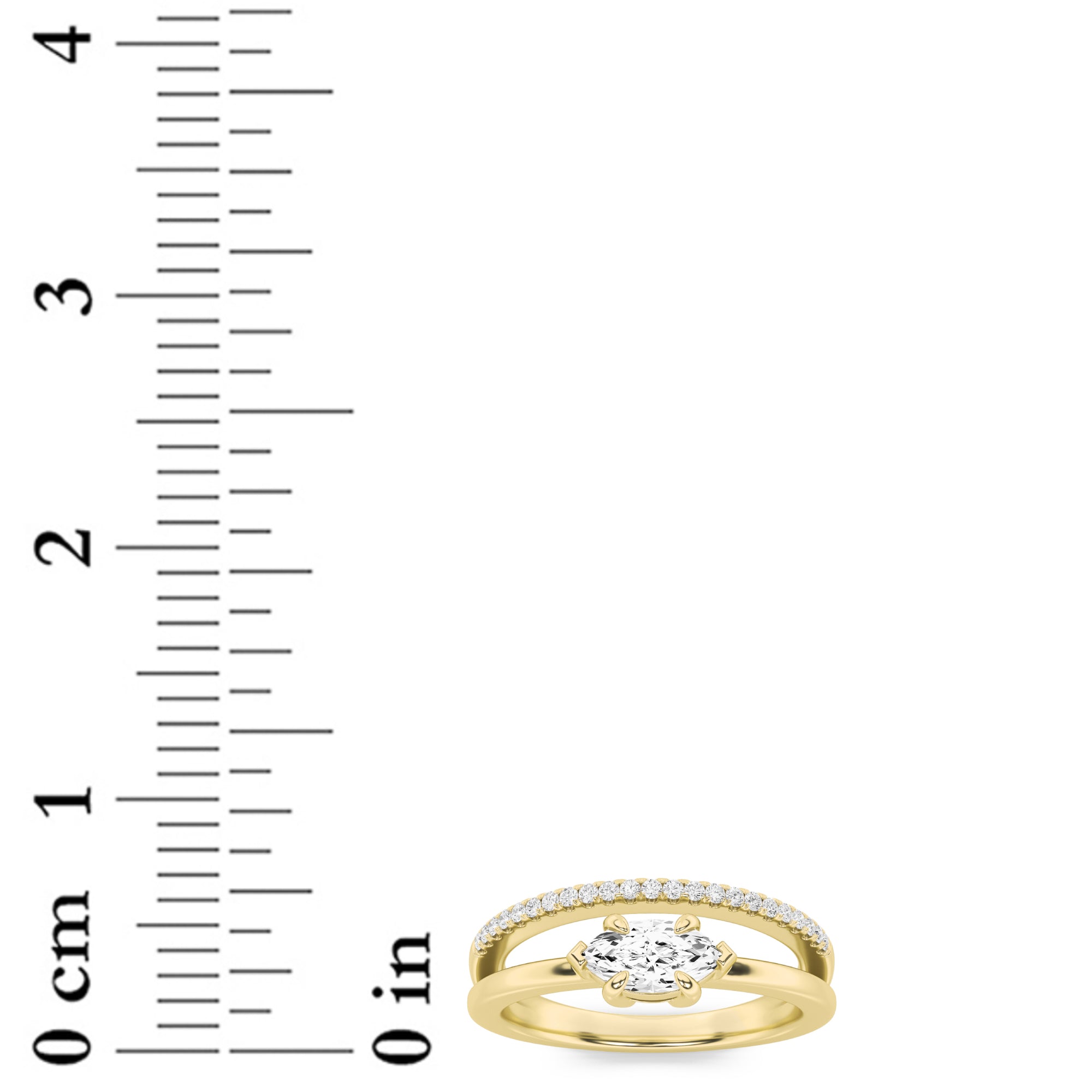 0.5Cttw Marquise Shaped Lab Grown Diamond (F/VS) Fashion Ring in 14K Gold