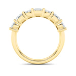 3Cttw Emerald Shaped Lab Grown Diamond (F/VS) Seven Stone Band Ring in 14K Gold