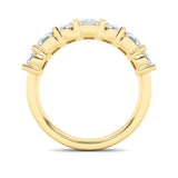 3Cttw Emerald Shaped Lab Grown Diamond (F/VS) Seven Stone Band Ring in 14K Gold