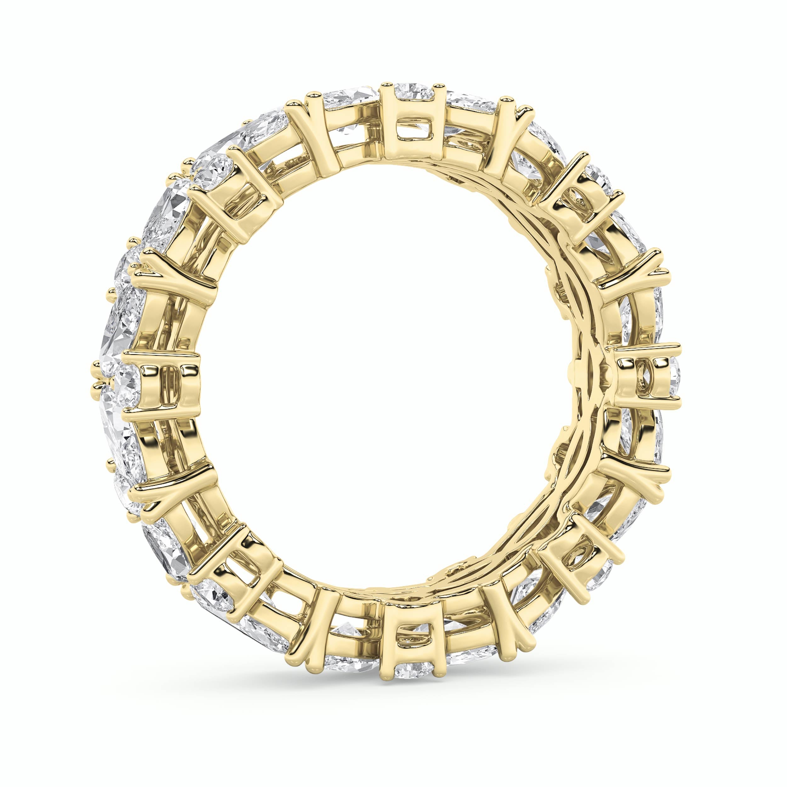 3Cttw Marquise Shaped Lab Grown Diamond (F/VS) Eternity Band Ring in 14K Gold