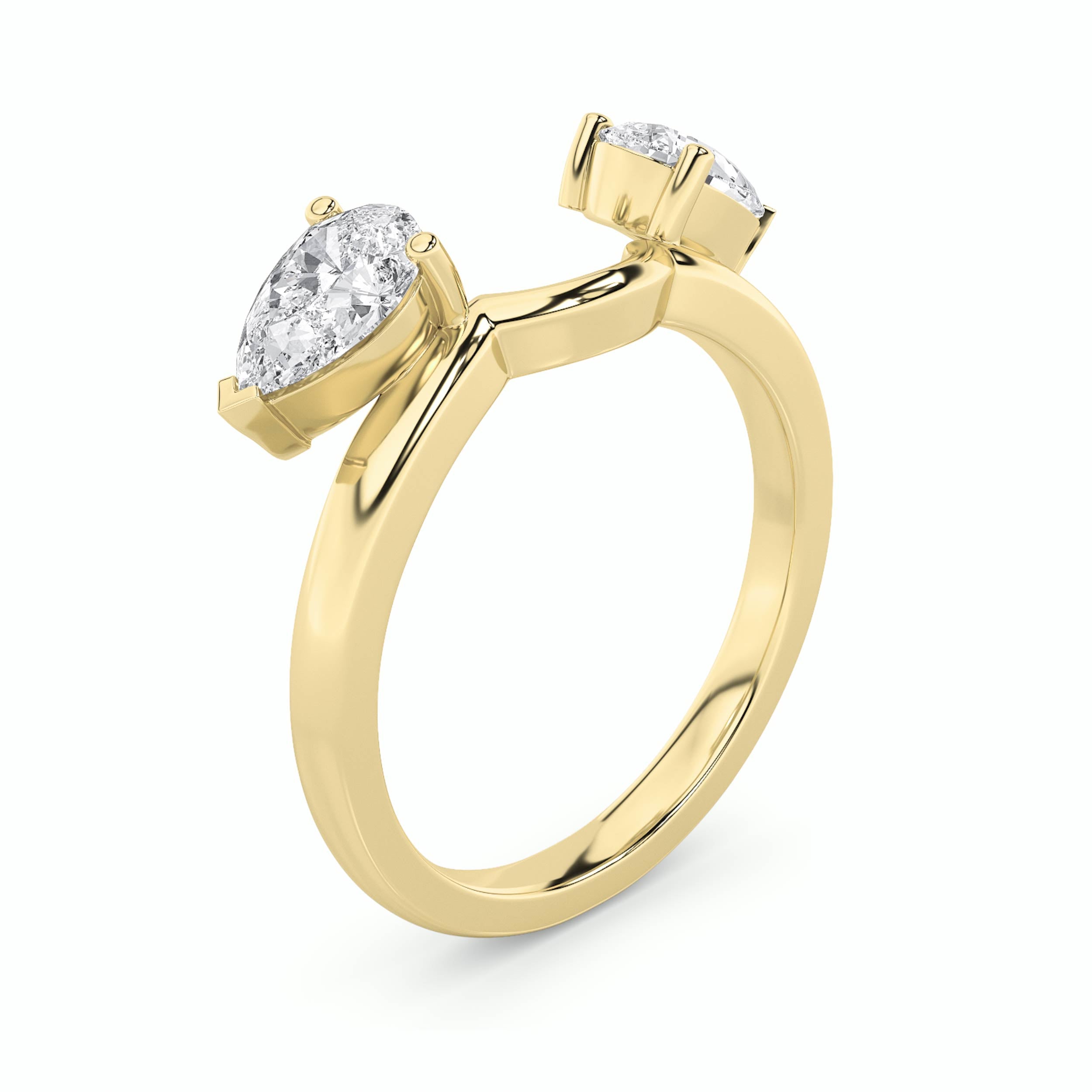 1Cttw Pear Shaped Lab Grown Diamond (F/VS) Wrap  Ring in 14K Gold