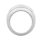 3Cttw Princess Shaped Lab Grown Diamond (F/VS) Three Stone Channel Set Mens Ring in 14K Gold
