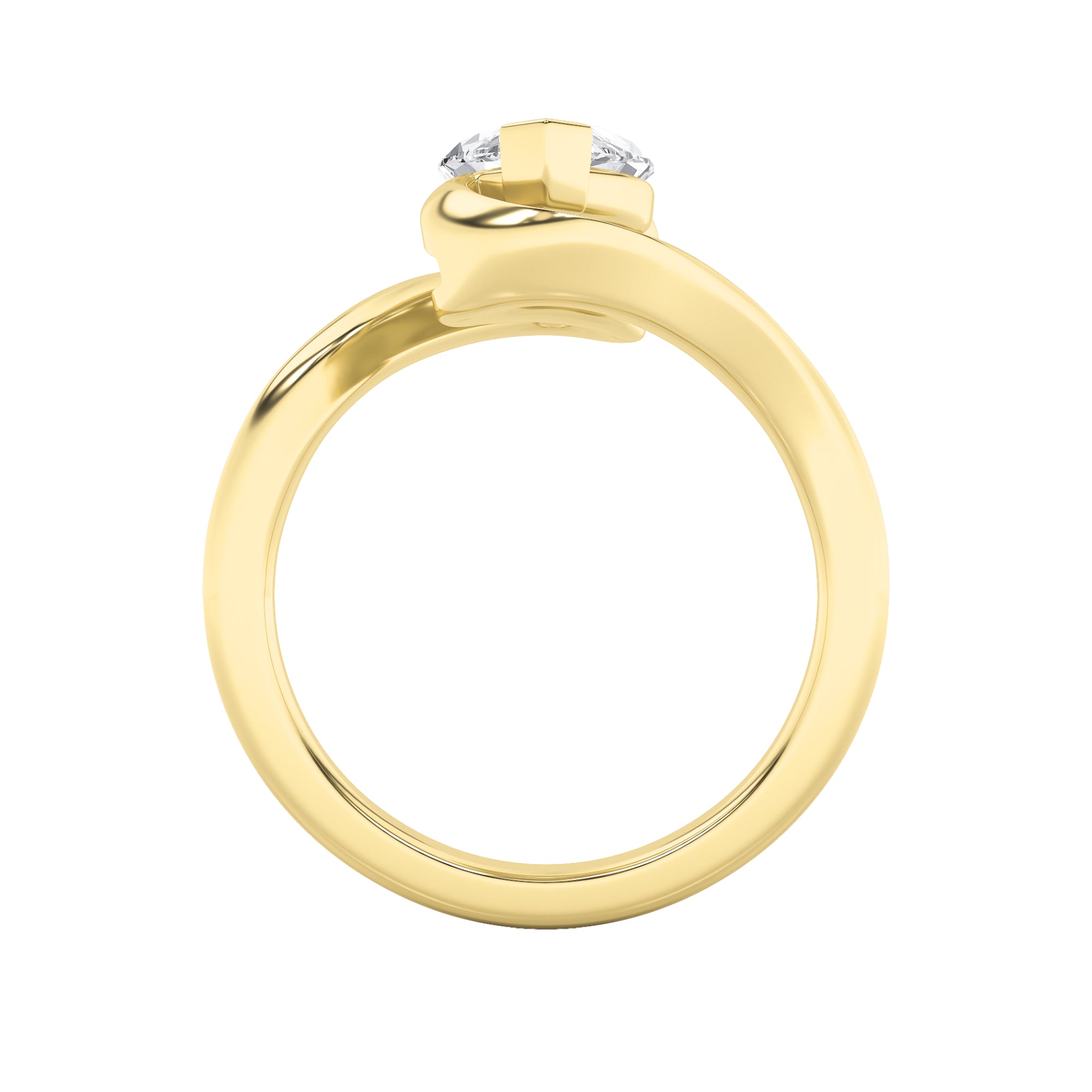 2Cttw Marquise Shaped Lab Grown Diamond (F/VS) Swirl Engagement Ring in 14K Gold