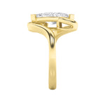 2Cttw Marquise Shaped Lab Grown Diamond (F/VS) Swirl Engagement Ring in 14K Gold