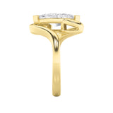 2Cttw Marquise Shaped Lab Grown Diamond (F/VS) Swirl Engagement Ring in 14K Gold