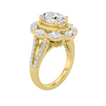 3.75Cttw Oval Shaped Lab Grown Diamond (F/VS)  Ring in 14K Gold