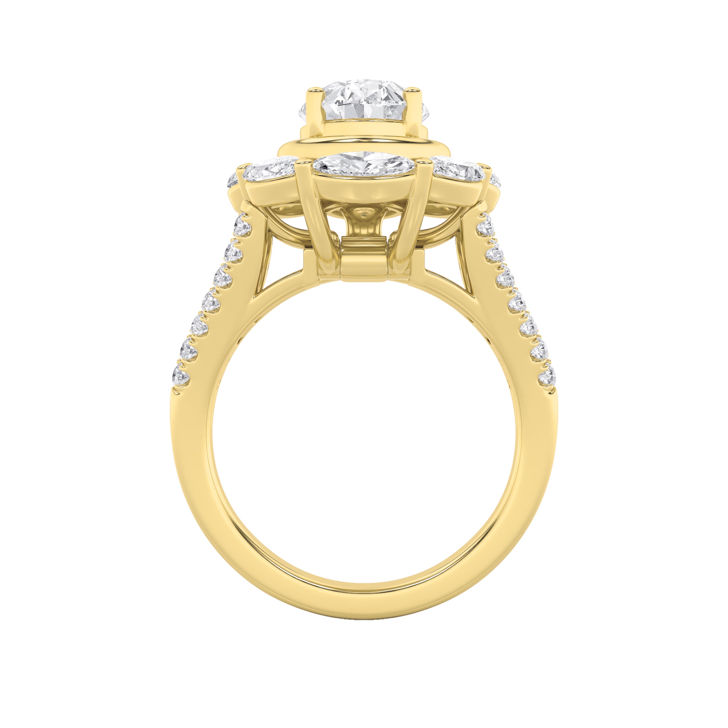 3.75Cttw Oval Shaped Lab Grown Diamond (F/VS)  Ring in 14K Gold