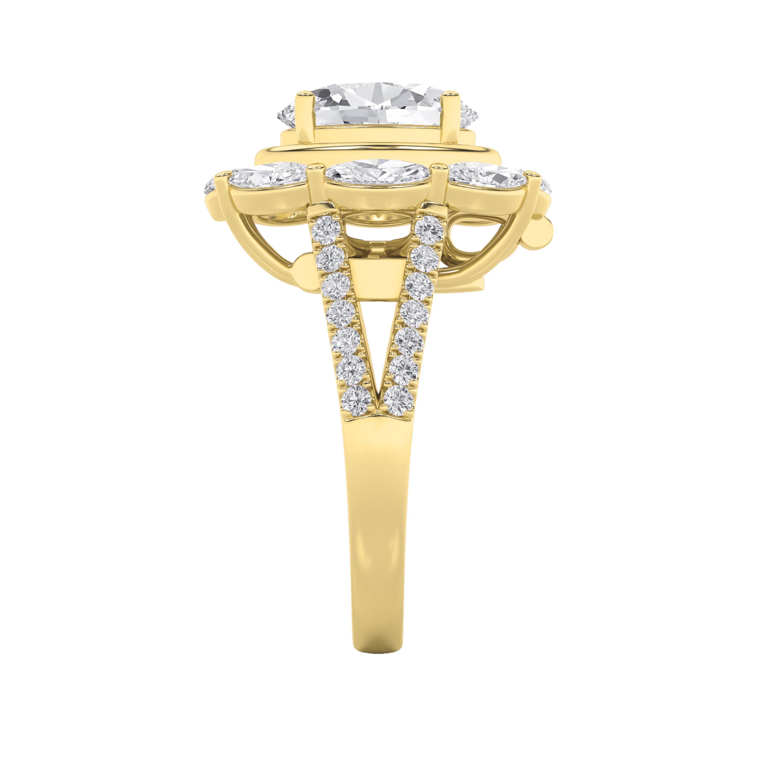 3.75Cttw Oval Shaped Lab Grown Diamond (F/VS)  Ring in 14K Gold
