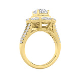 3.75Cttw Oval Shaped Lab Grown Diamond (F/VS)  Ring in 14K Gold