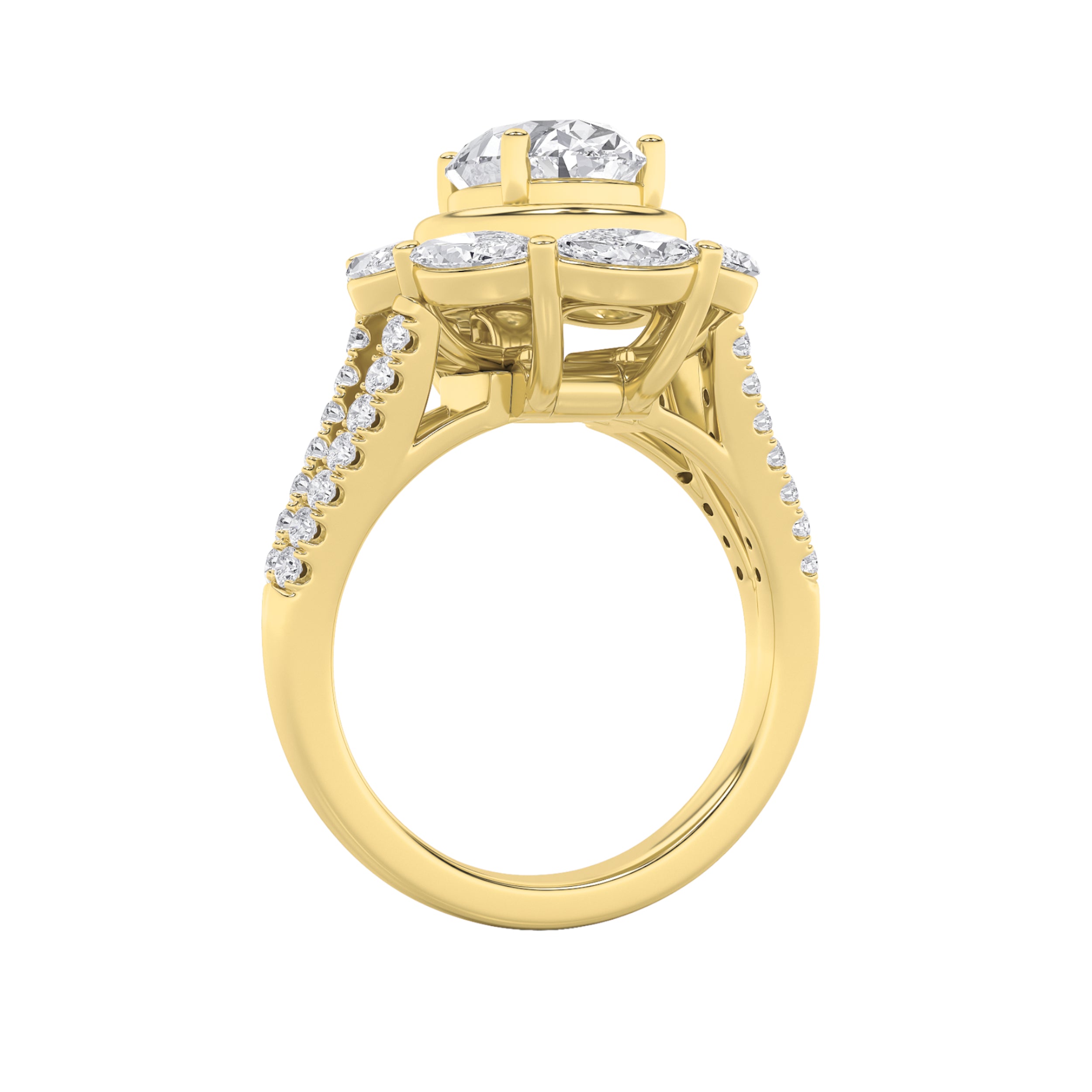 3.75Cttw Oval Shaped Lab Grown Diamond (F/VS)  Ring in 14K Gold