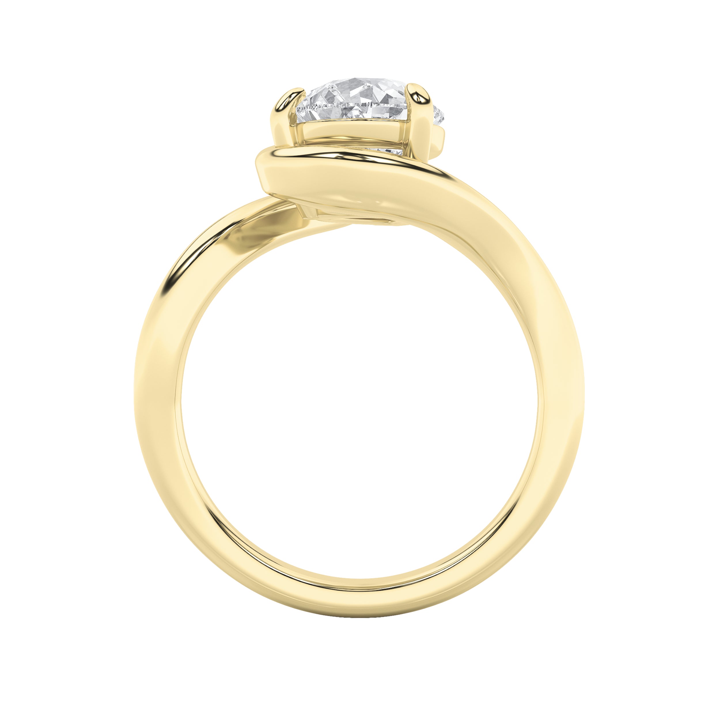 2Cttw Pear Shaped Lab Grown Diamond (F/VS)  Ring in 14K Gold