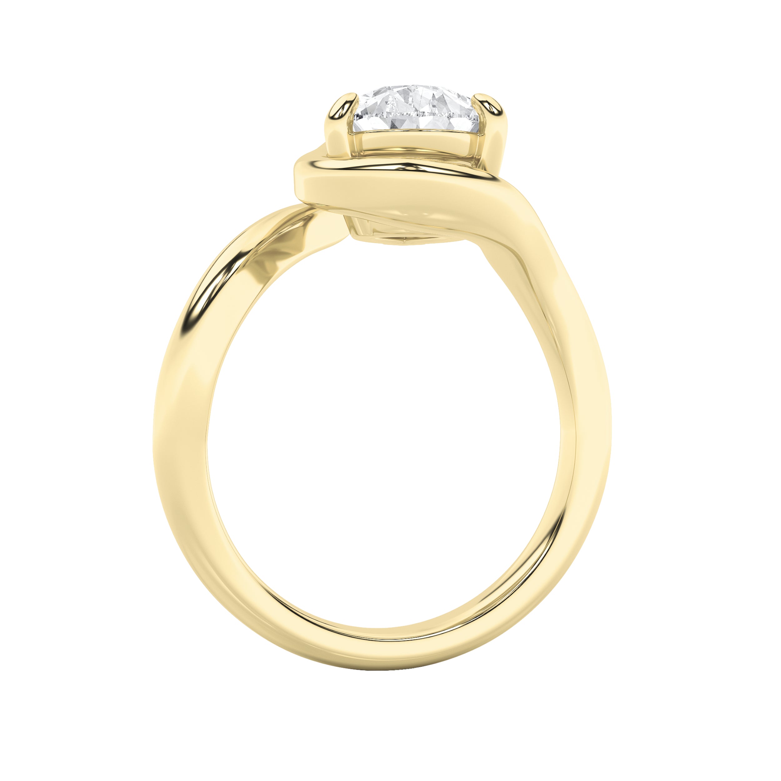 2Cttw Pear Shaped Lab Grown Diamond (F/VS)  Ring in 14K Gold