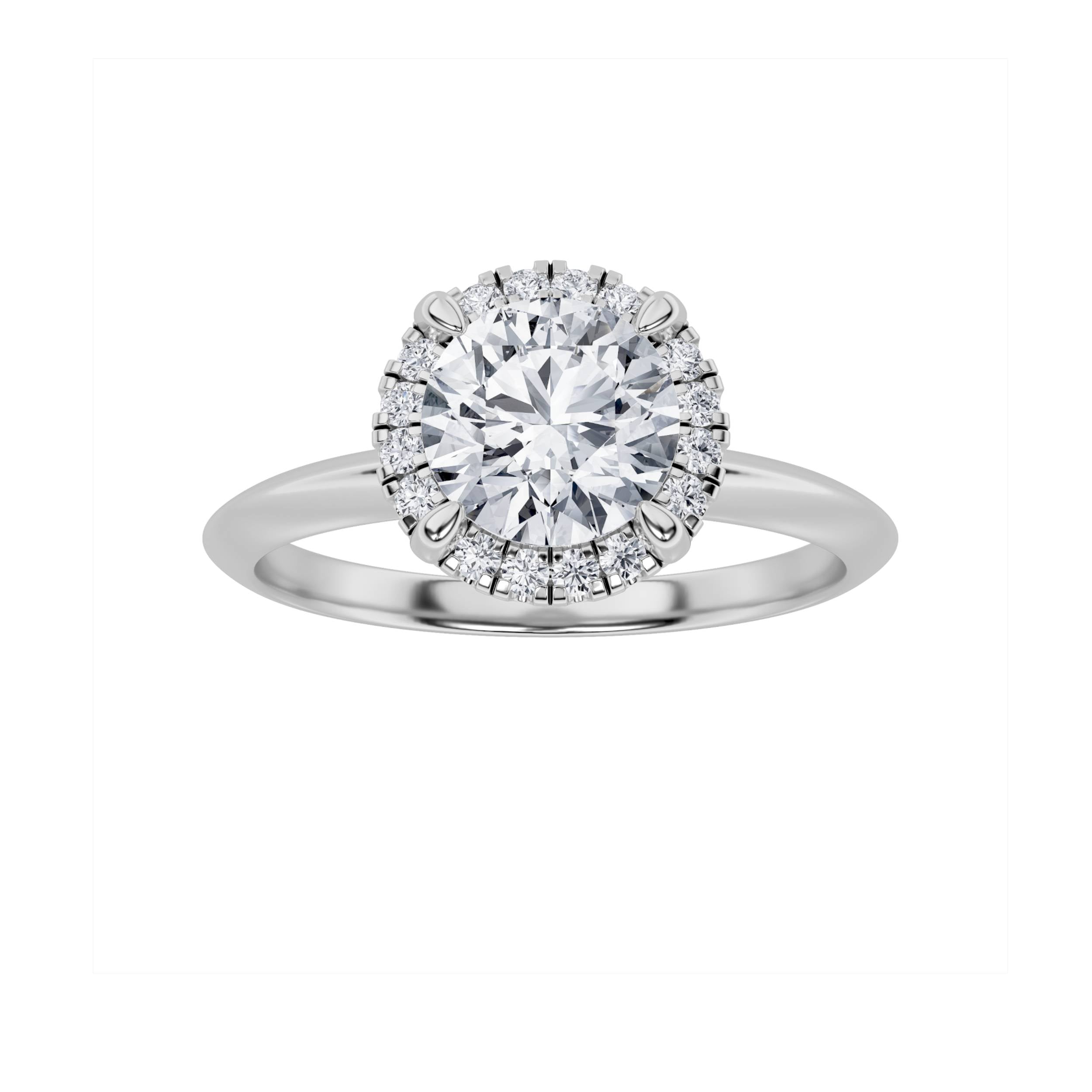 1Cttw Round Shaped Lab Grown Diamond (F/VS)  Ring in 14K Gold