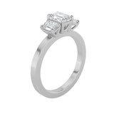 1.5Cttw Emerald Shaped Lab Grown Diamond (F/VS)  Ring in 14K Gold