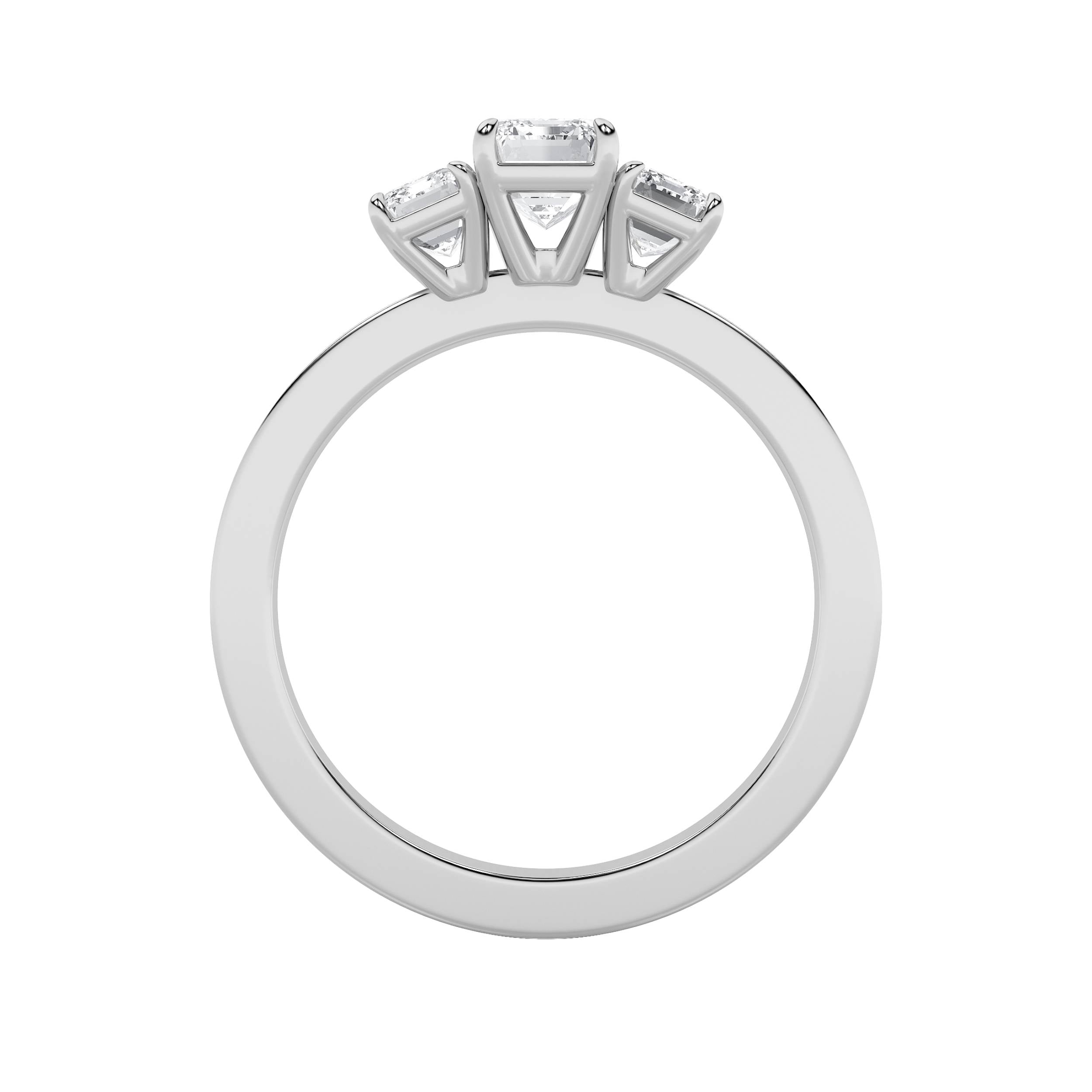 1.5Cttw Emerald Shaped Lab Grown Diamond (F/VS)  Ring in 14K Gold
