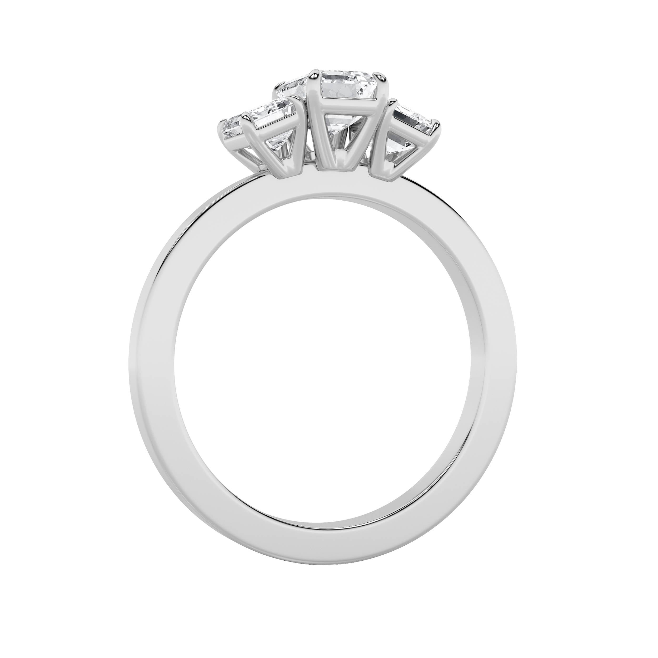 1.5Cttw Emerald Shaped Lab Grown Diamond (F/VS)  Ring in 14K Gold