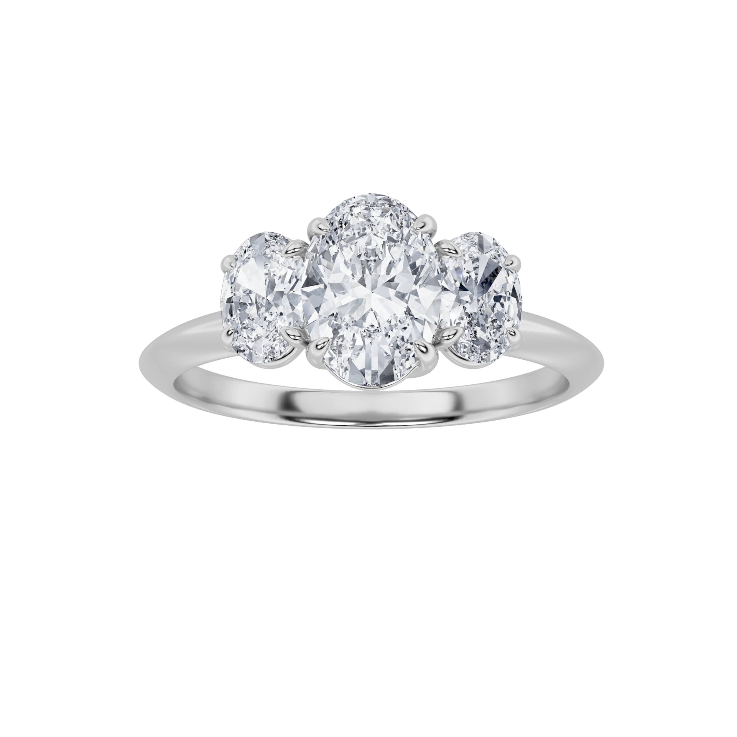 1.25Cttw Oval Shaped Lab Grown Diamond (F/VS)  Ring in 14K Gold