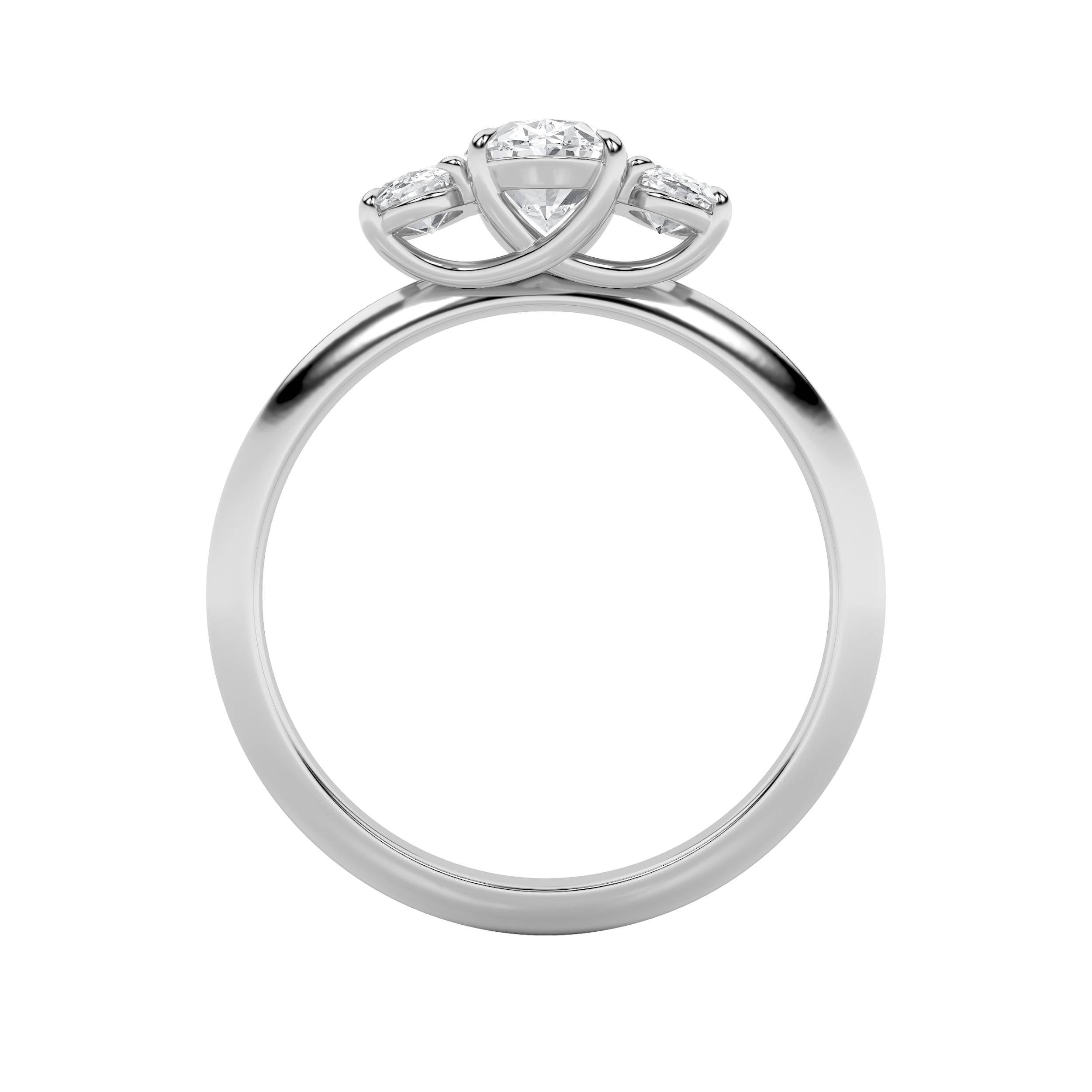 1.25Cttw Oval Shaped Lab Grown Diamond (F/VS)  Ring in 14K Gold
