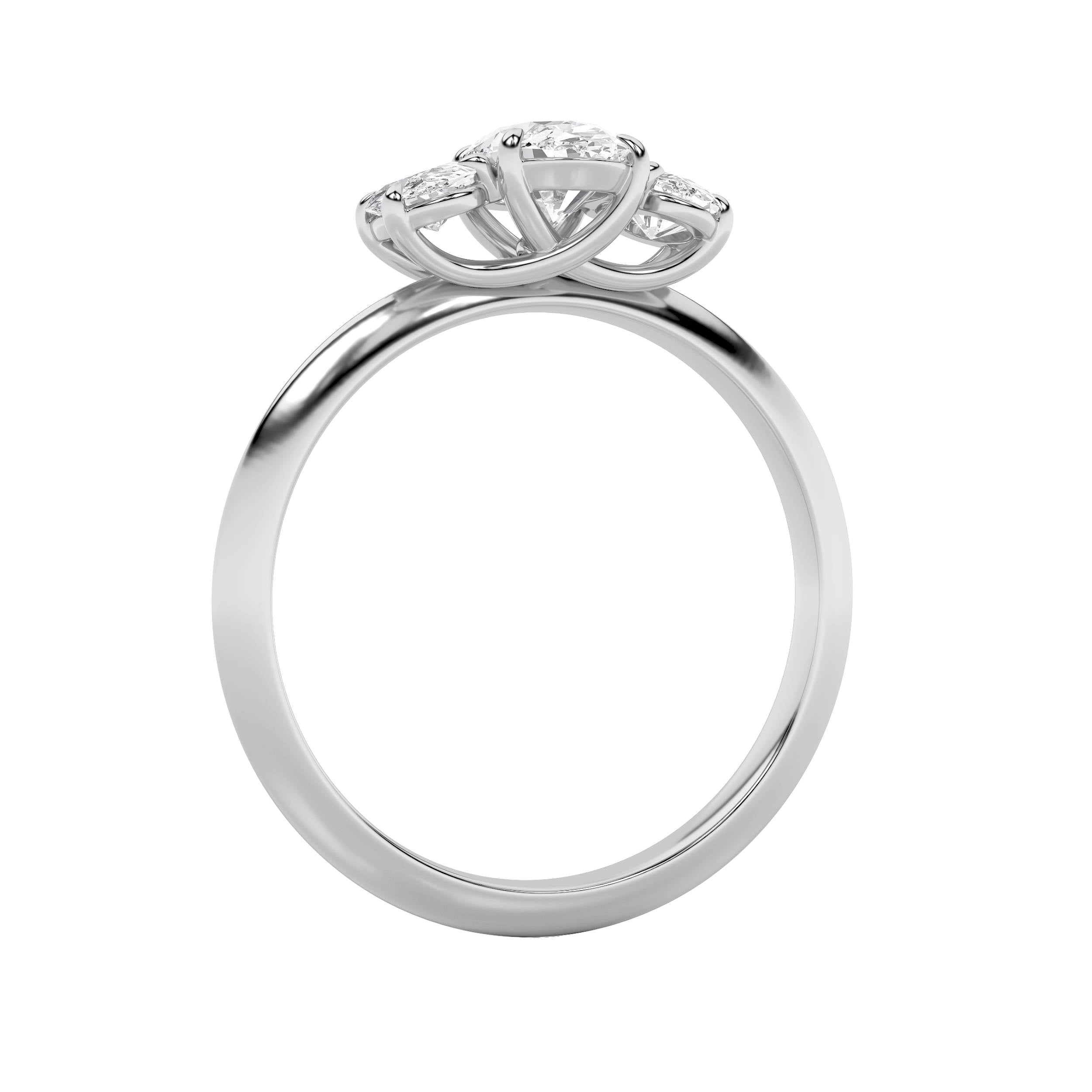 1.25Cttw Oval Shaped Lab Grown Diamond (F/VS)  Ring in 14K Gold