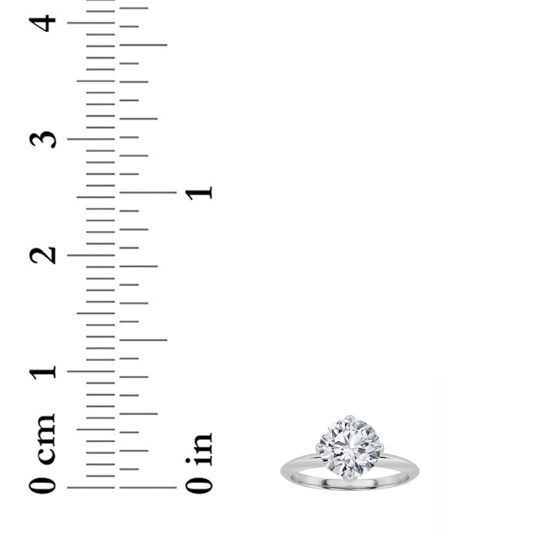 1.5Cttw Round Shaped Lab Grown Diamond (F/VS)  Ring in 14K Gold