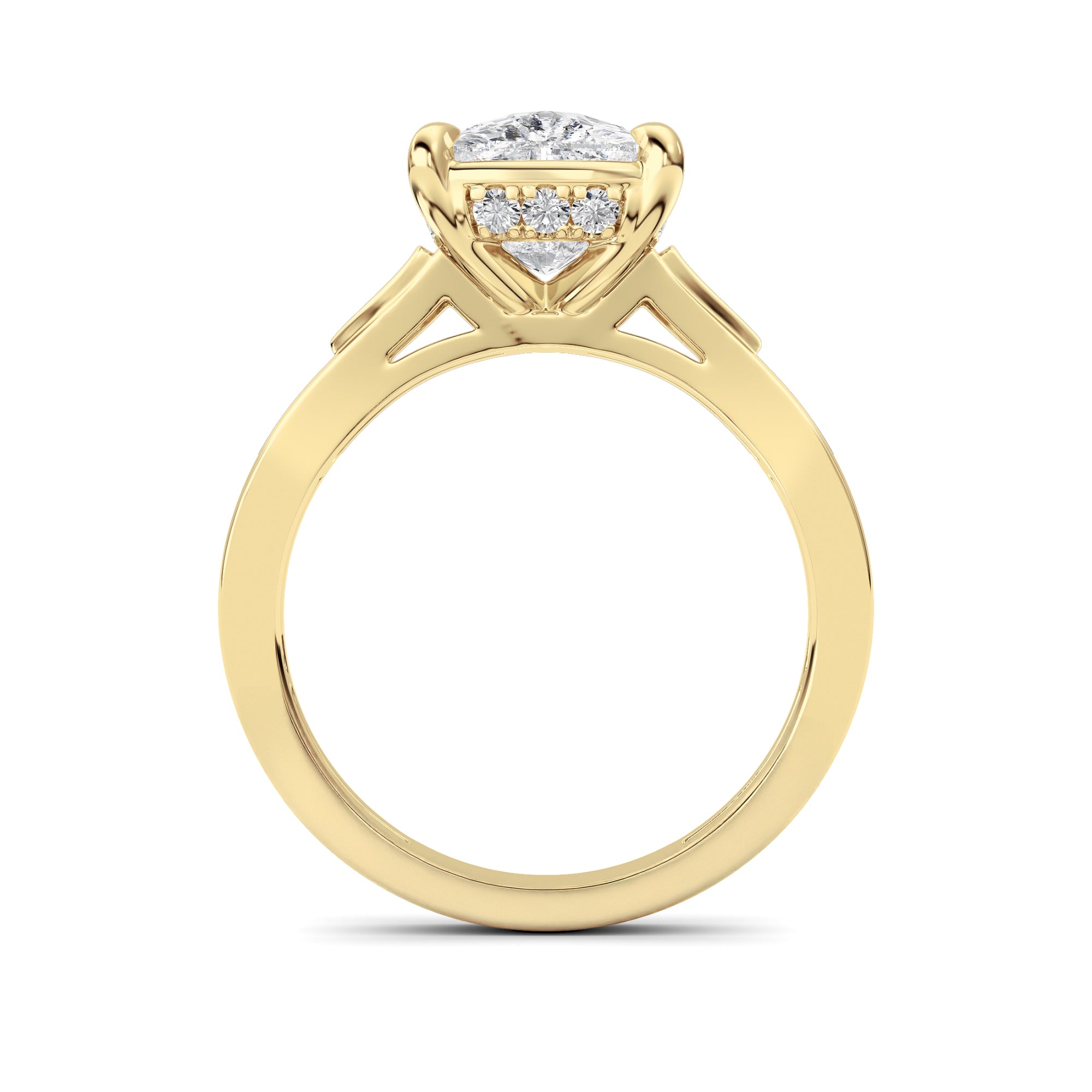 ELongated Cushion Lab Grown Diamond (F/VS ) Ring in 14K Gold