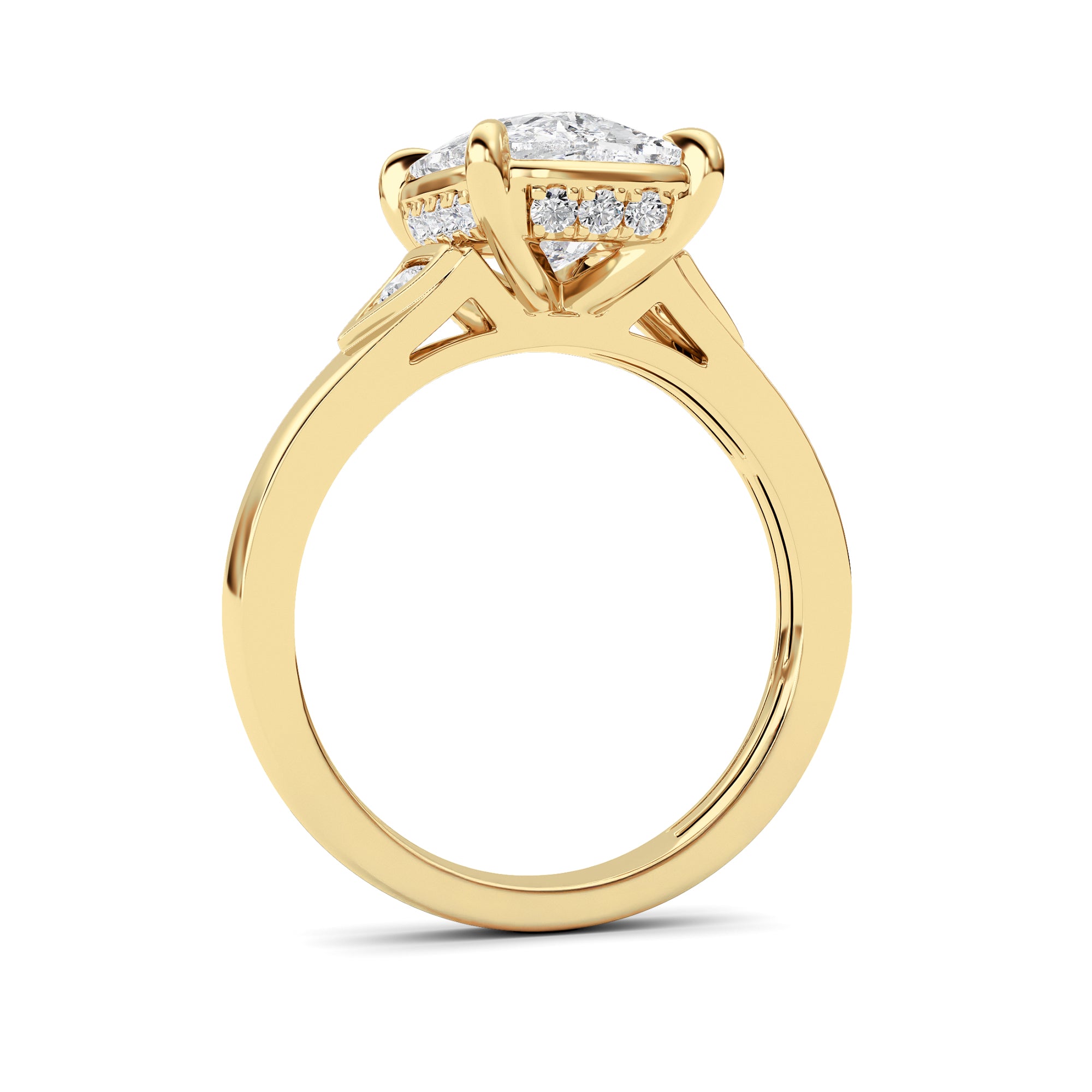 ELongated Cushion Lab Grown Diamond (F/VS ) Ring in 14K Gold
