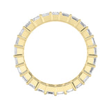 3.4Cttw Emerald Shaped Lab Grown Diamond ( F / VS ) Eternity Band set in 14K Yellow Gold - Size 8