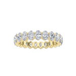 2.5Cttw Oval Shaped Lab Grown Diamond ( F / VS ) Eternity Band set in 14K Yellow Gold - Size 5