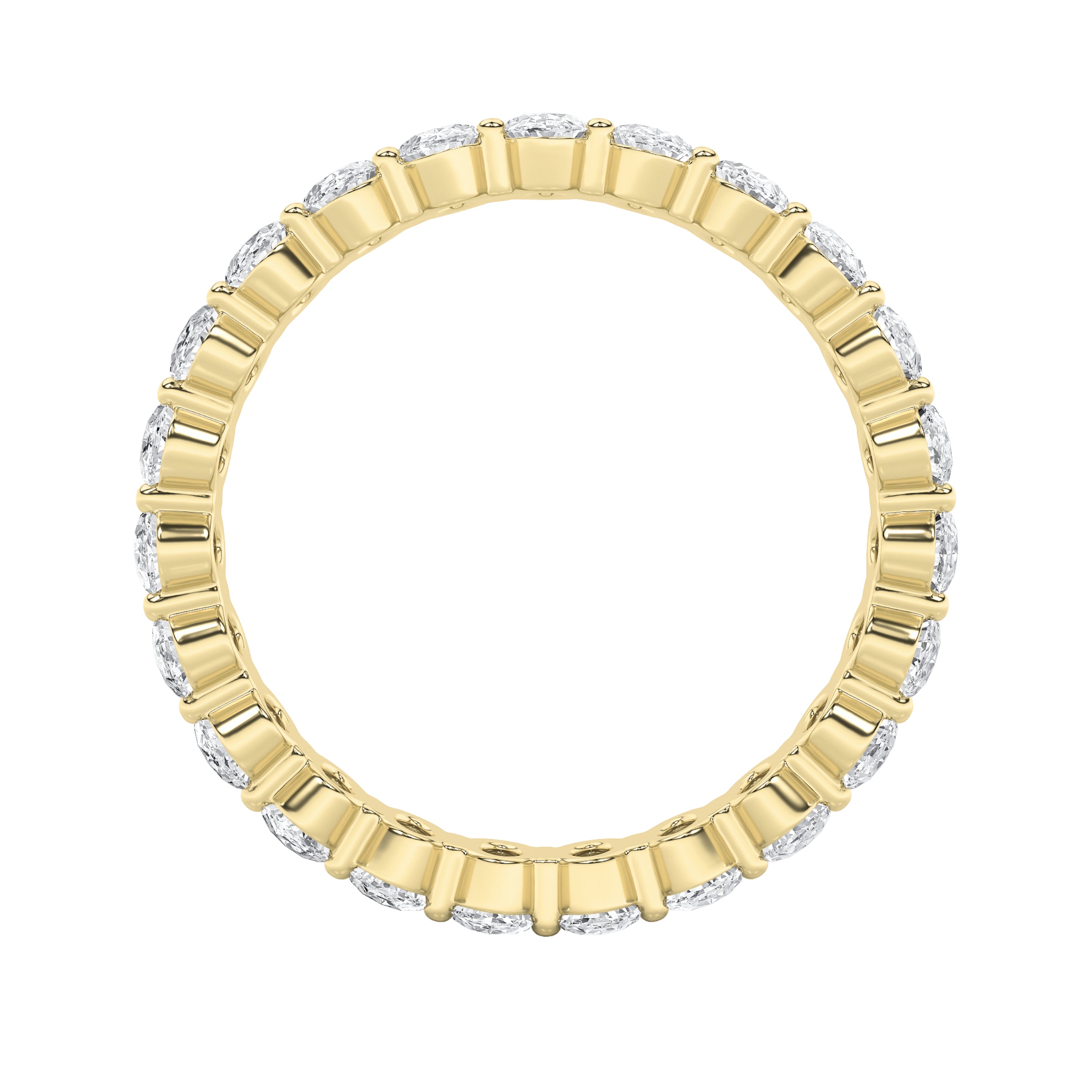 2.9Cttw Oval Shaped Lab Grown Diamond ( F / VS ) Eternity Band set in 14K Yellow Gold - Size 9