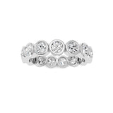 2.3Cttw Round Shaped Lab Grown Diamond ( F / VS ) Eternity Band set in 14K White Gold - Size 7