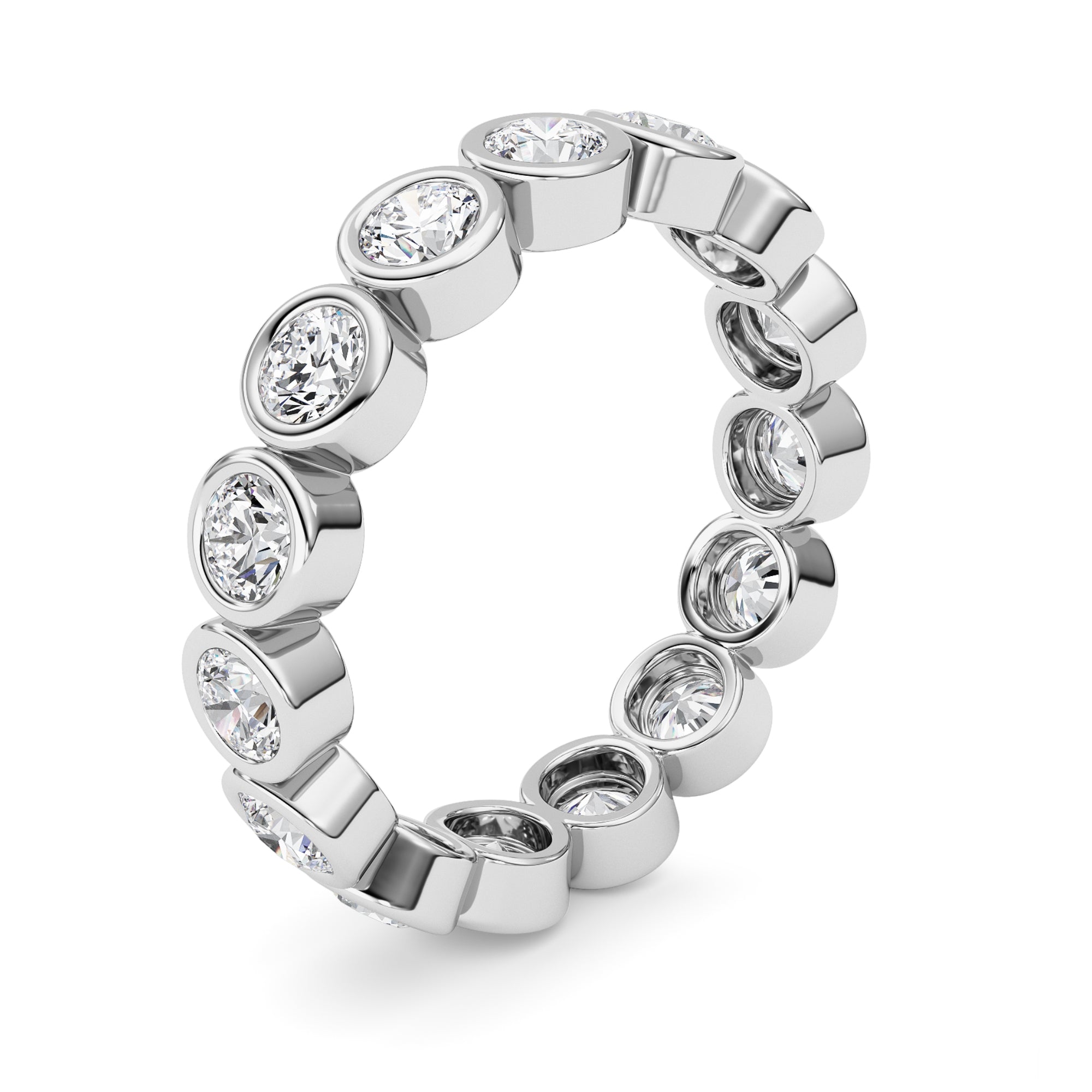 2.3Cttw Round Shaped Lab Grown Diamond ( F / VS ) Eternity Band set in 14K White Gold - Size 7