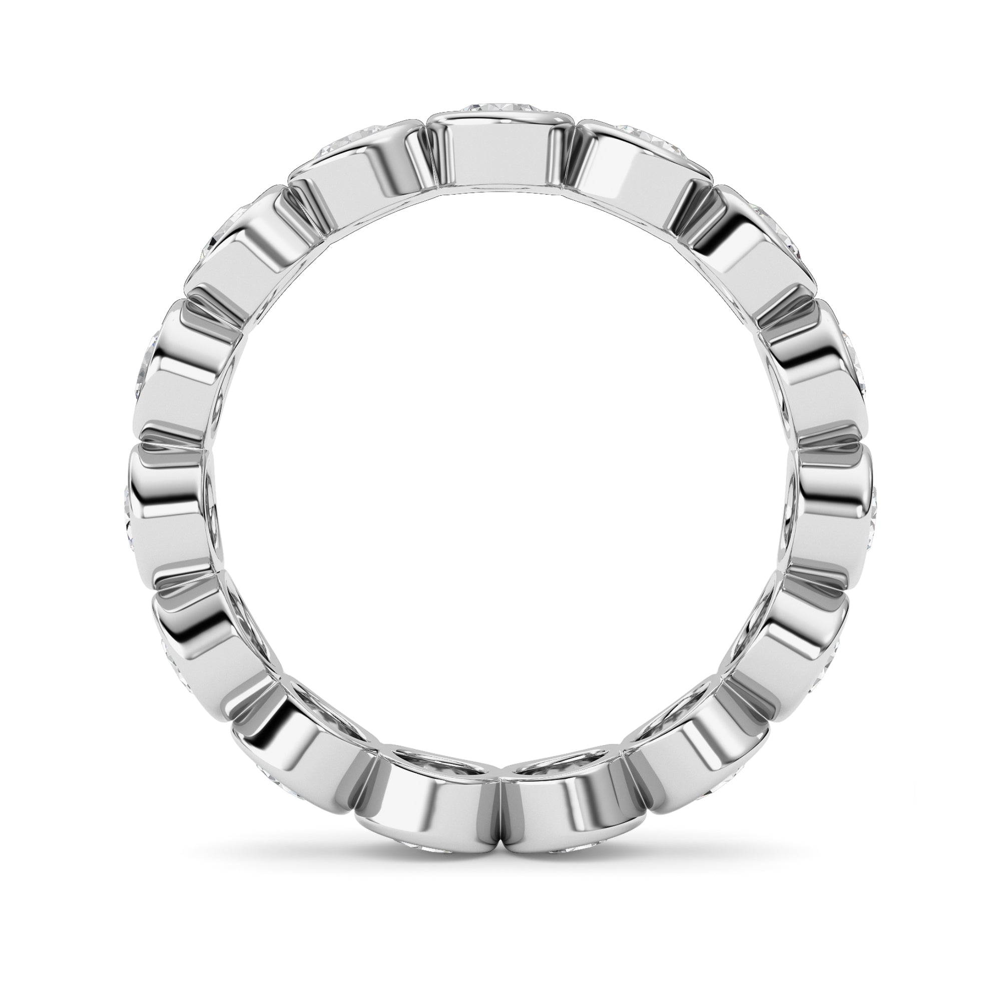 2.3Cttw Round Shaped Lab Grown Diamond ( F / VS ) Eternity Band set in 14K White Gold - Size 7