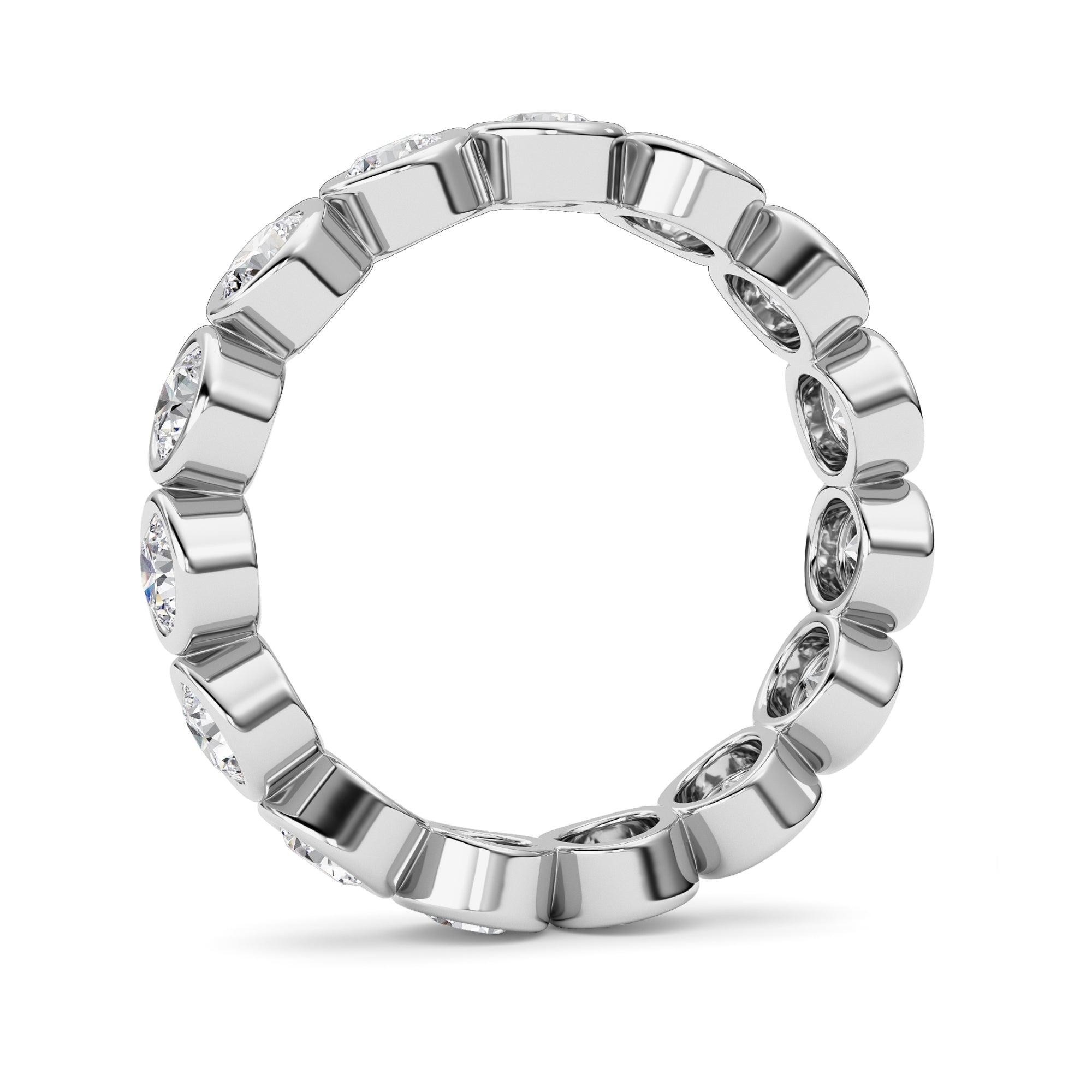 2.3Cttw Round Shaped Lab Grown Diamond ( F / VS ) Eternity Band set in 14K White Gold - Size 7
