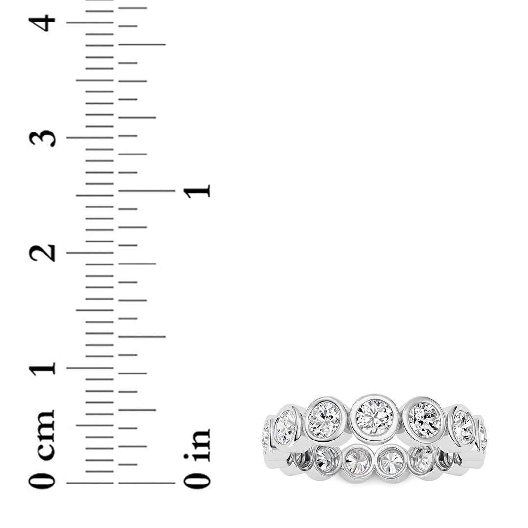 2.3Cttw Round Shaped Lab Grown Diamond ( F / VS ) Eternity Band set in 14K White Gold - Size 7