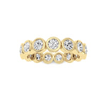 2.3Cttw Round Shaped Lab Grown Diamond ( F / VS ) Eternity Band set in 14K Yellow Gold - Size 7