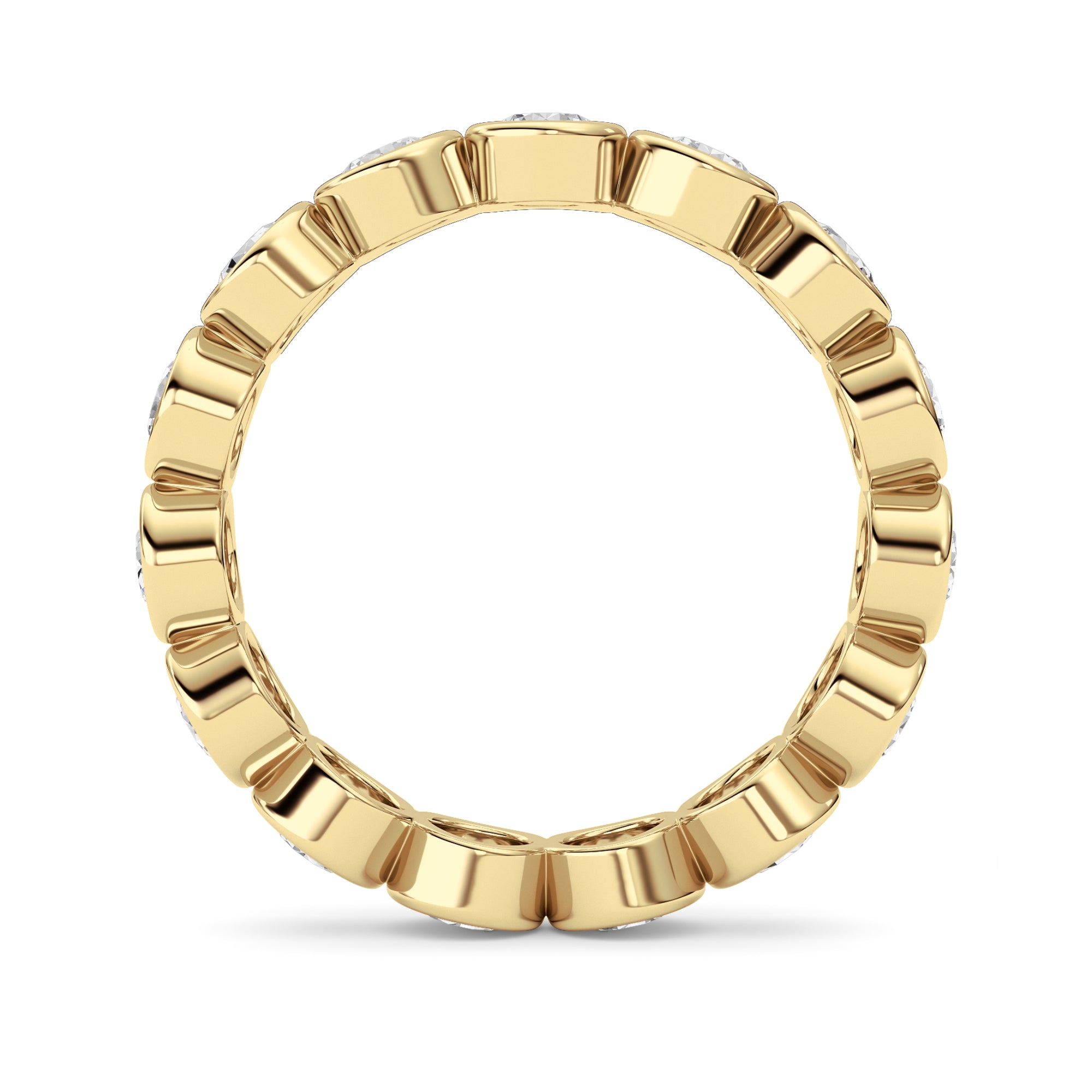 2.3Cttw Round Shaped Lab Grown Diamond ( F / VS ) Eternity Band set in 14K Yellow Gold - Size 7