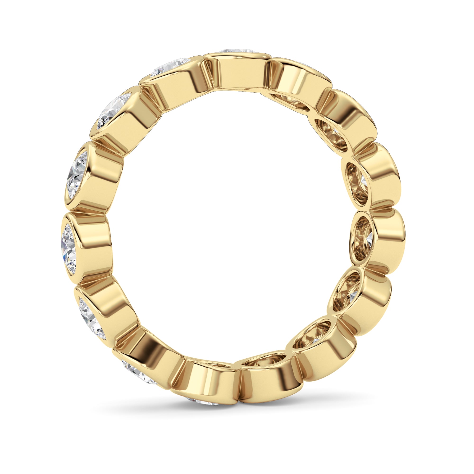 2.3Cttw Round Shaped Lab Grown Diamond ( F / VS ) Eternity Band set in 14K Yellow Gold - Size 7