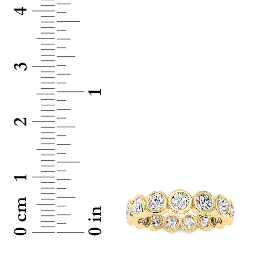 2.3Cttw Round Shaped Lab Grown Diamond ( F / VS ) Eternity Band set in 14K Yellow Gold - Size 7