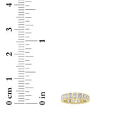 3.25Cttw Emerald Shaped Lab Grown Diamond ( F / VS ) Eternity Band set in 14K Yellow Gold - Size 7