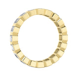 3.25Cttw Emerald Shaped Lab Grown Diamond ( F / VS ) Eternity Band set in 14K Yellow Gold - Size 7