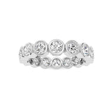 2.9Cttw Round Shaped Lab Grown Diamond ( F / VS ) Eternity Band set in 14K White Gold - Size 9